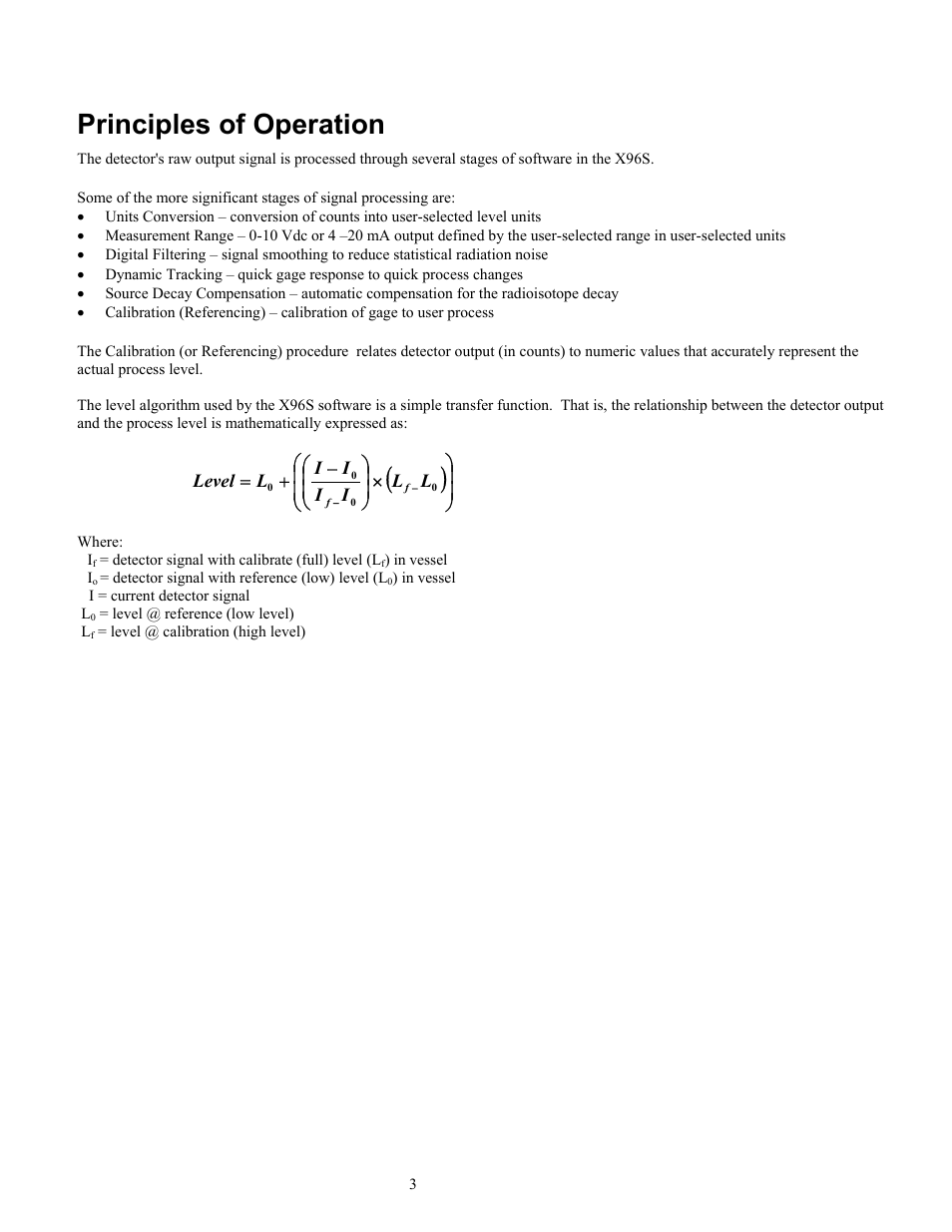 Principles of operation | Ronan X96S MOLD LEVEL GAGE User Manual | Page 7 / 61