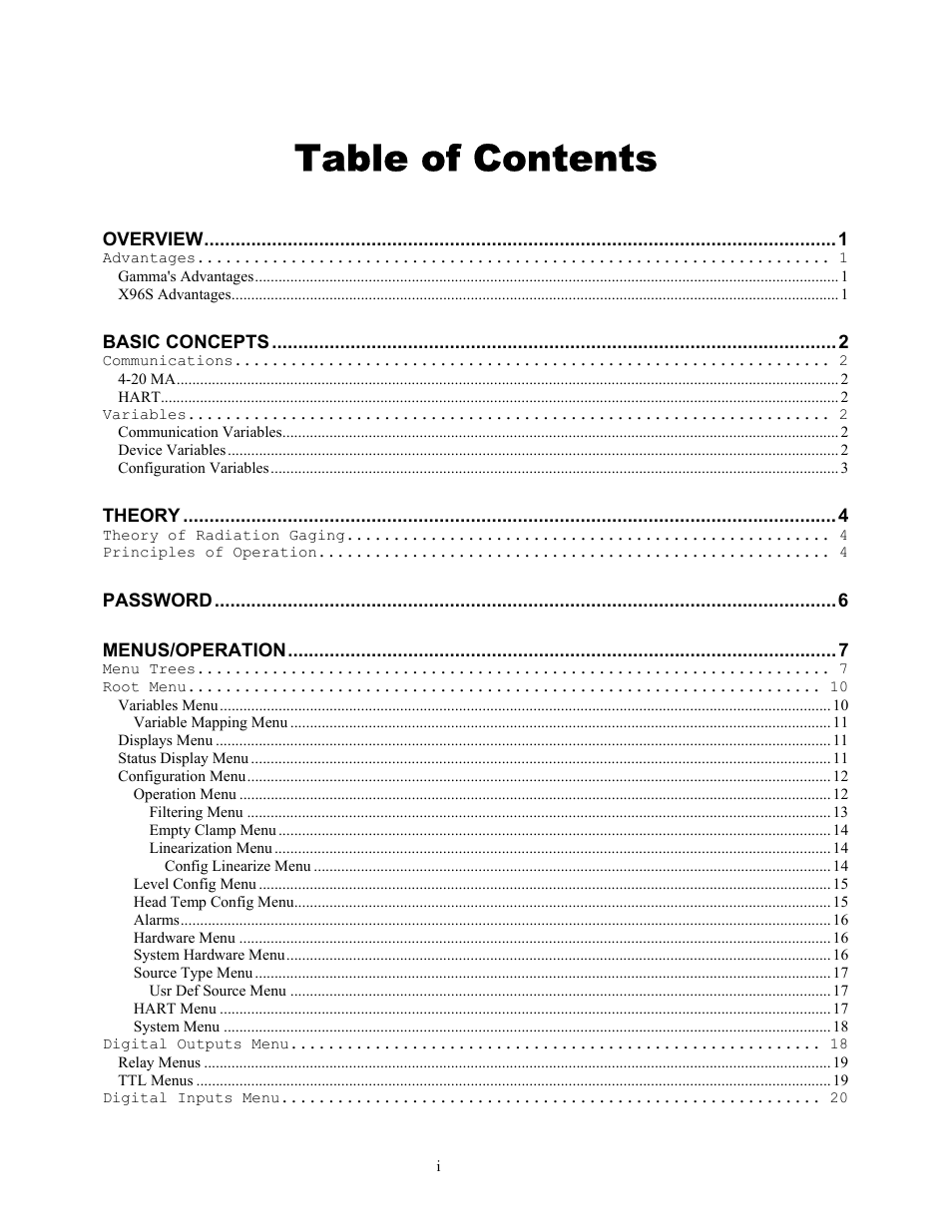 Ronan X96S LEVEL GAGE User Manual | Page 2 / 56