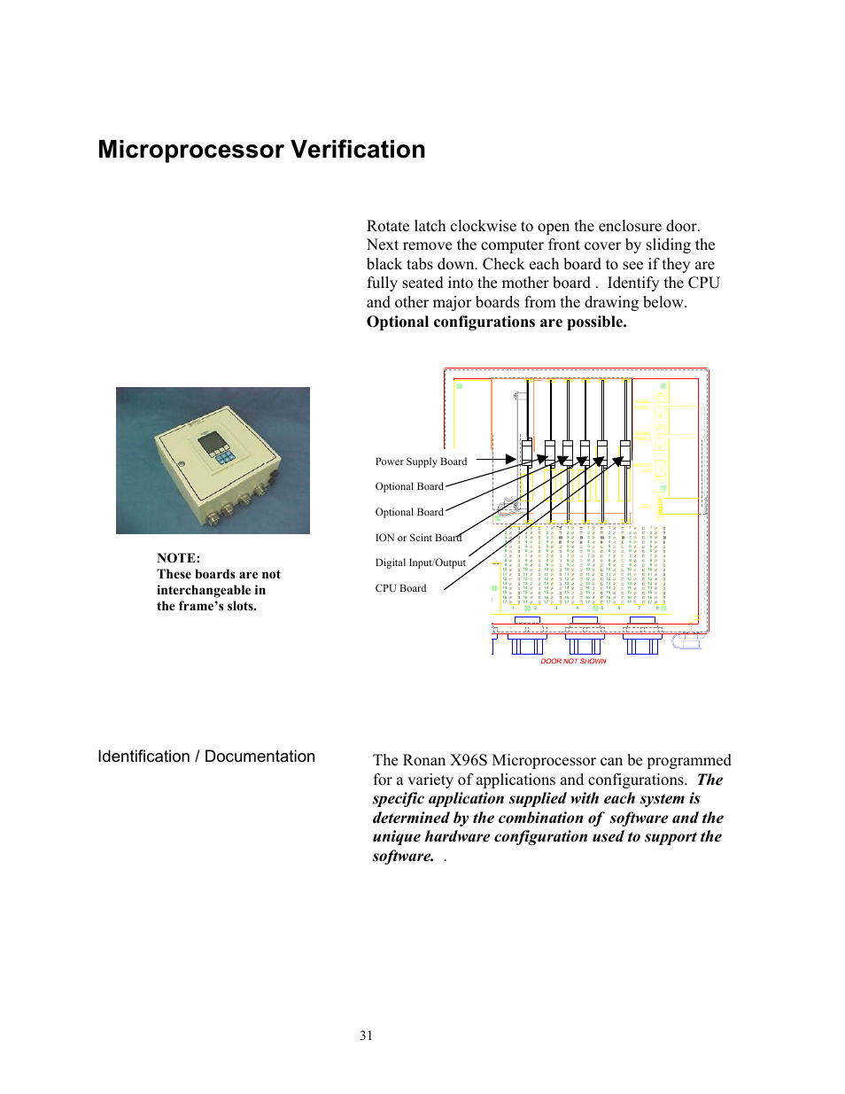 Microprocessor verification | Ronan X96S LEVEL GAGE User Manual | Page 35 / 56