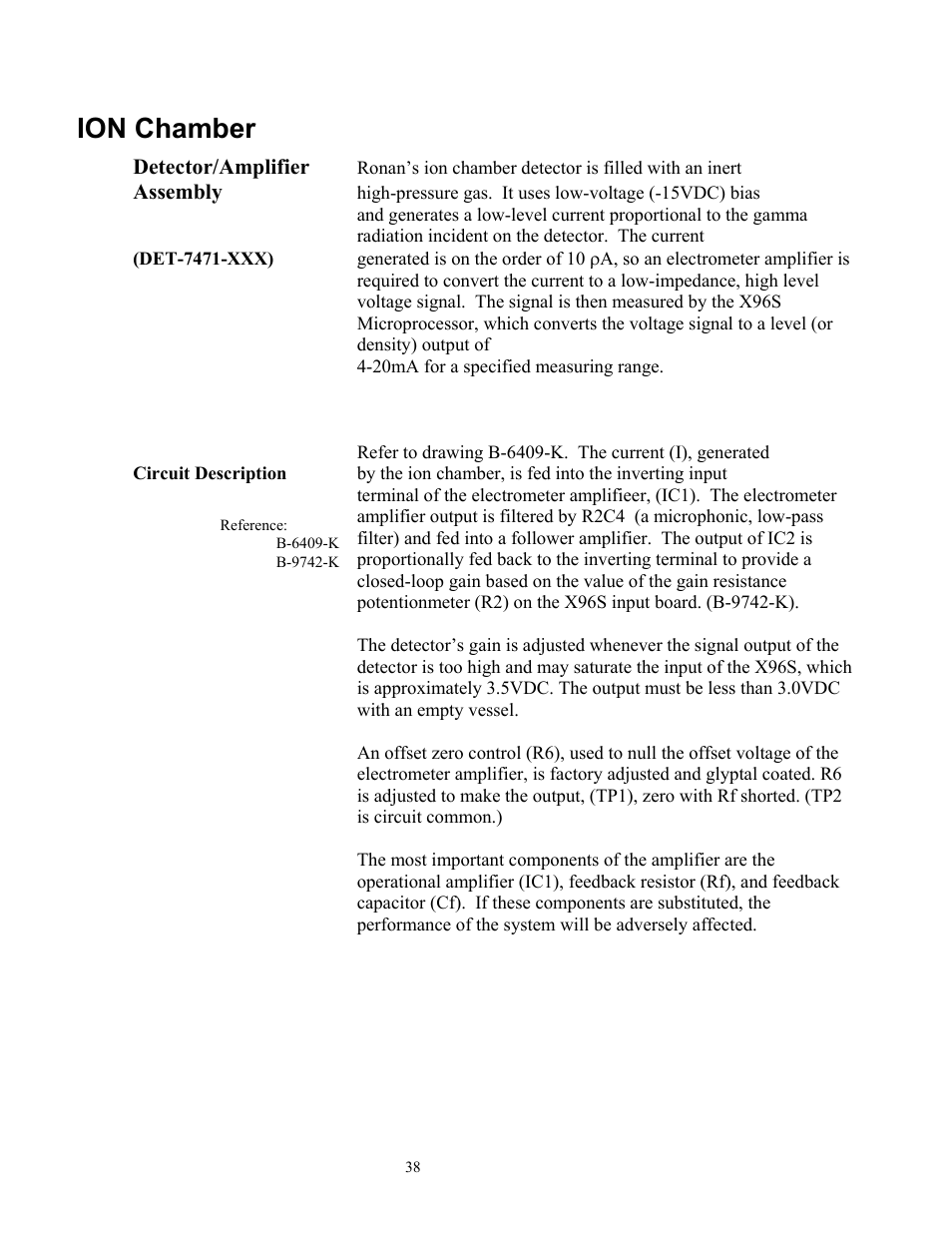Ion chamber | Ronan X96S LEVEL GAGE User Manual | Page 42 / 56