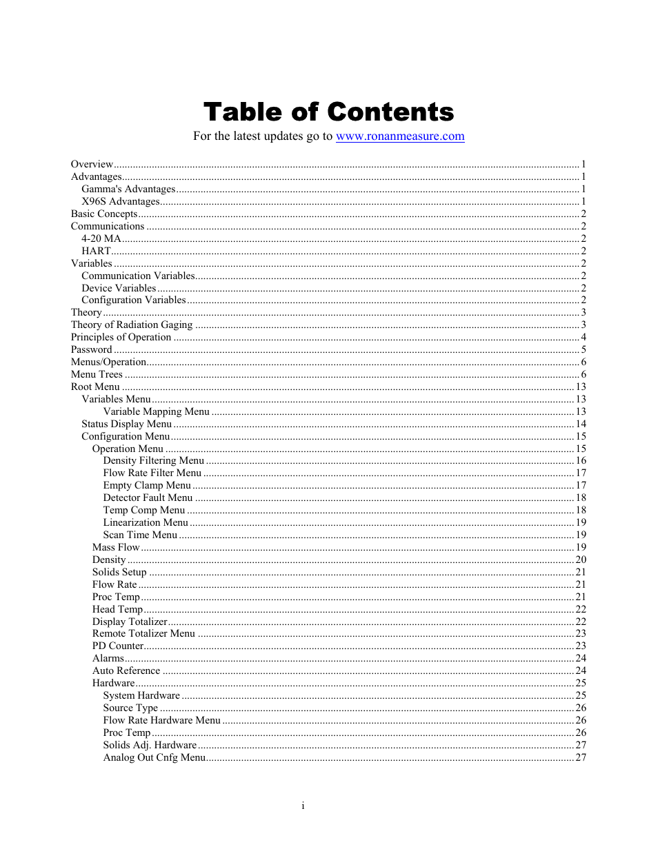 Ronan X96S MASS FLOW GAUGE User Manual | Page 2 / 77