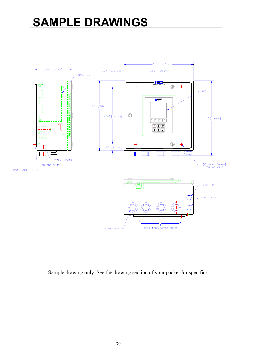 Sample drawings | Ronan X96S MASS FLOW GAUGE User Manual | Page 74 / 77