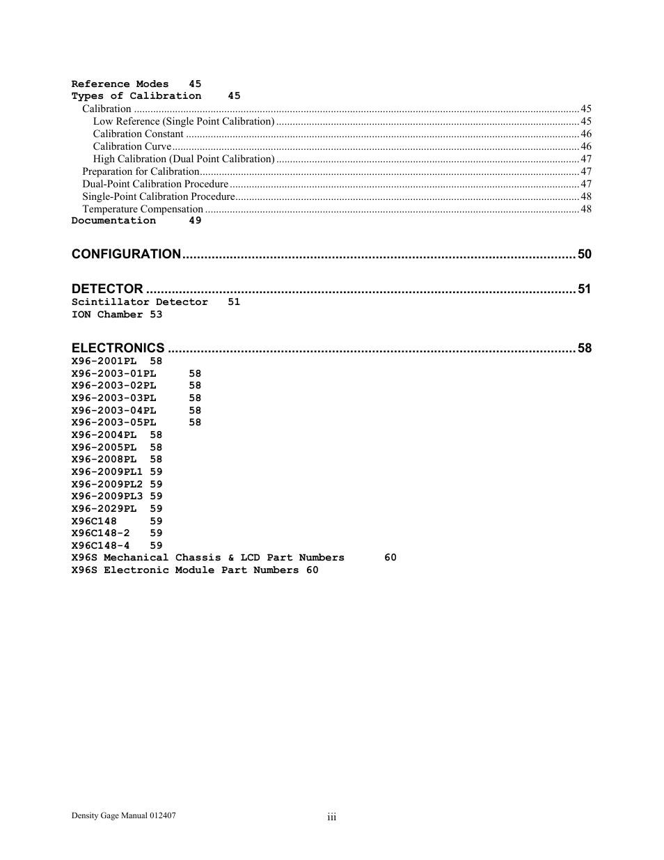 Ronan X96S DENSITY GAGE User Manual | Page 4 / 67