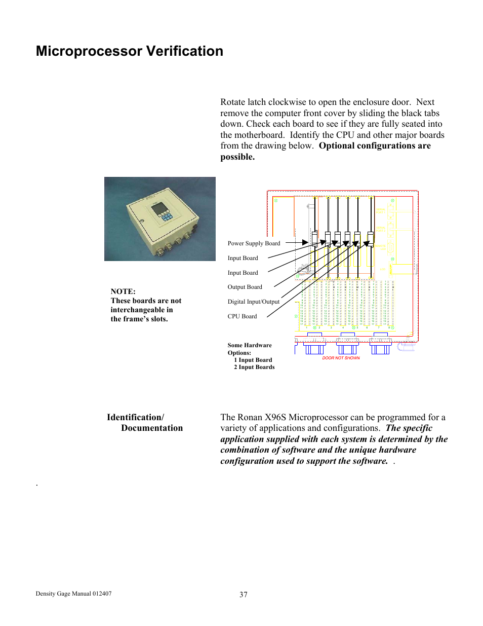 Microprocessor verification | Ronan X96S DENSITY GAGE User Manual | Page 41 / 67