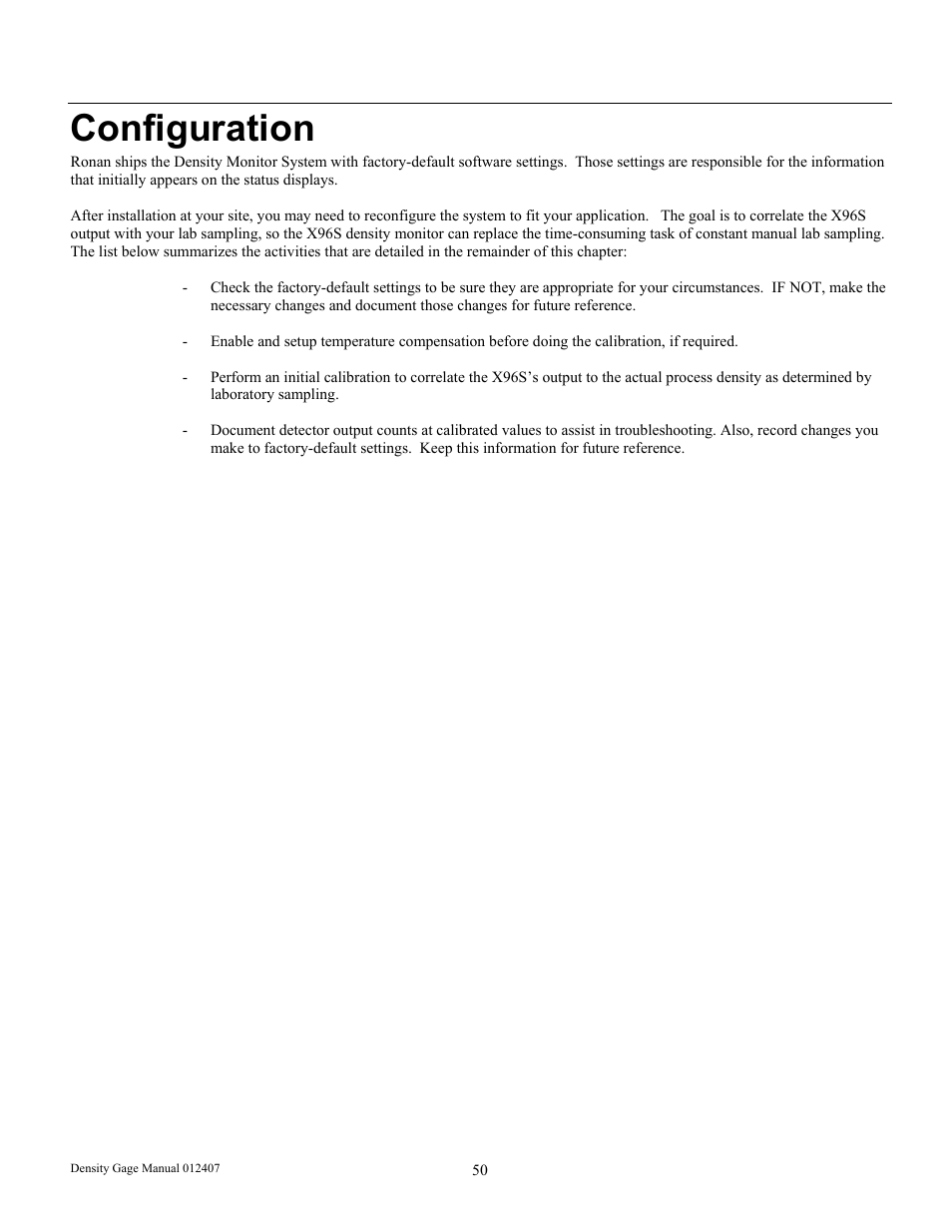 Configuration | Ronan X96S DENSITY GAGE User Manual | Page 54 / 67