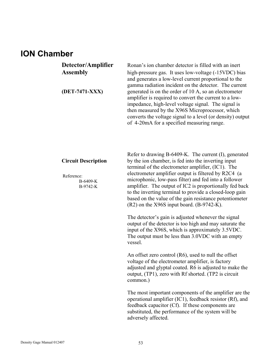 Ion chamber | Ronan X96S DENSITY GAGE User Manual | Page 57 / 67