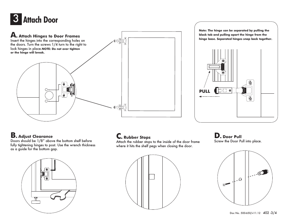 Attach door | Salamander Designs Synergy System SB402C/B User Manual | Page 3 / 4