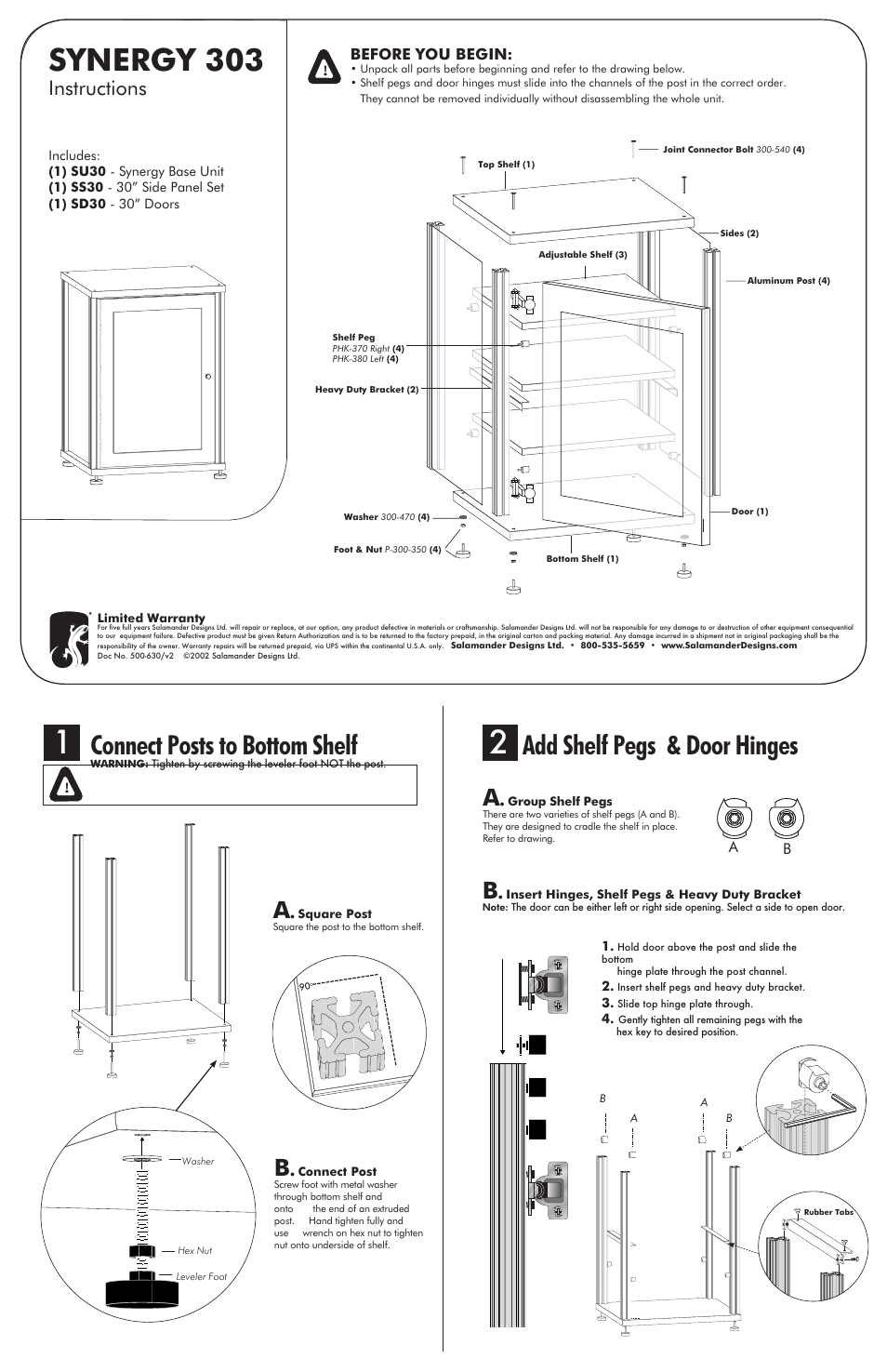 Salamander Designs Synergy System SB303C/B User Manual | 2 pages