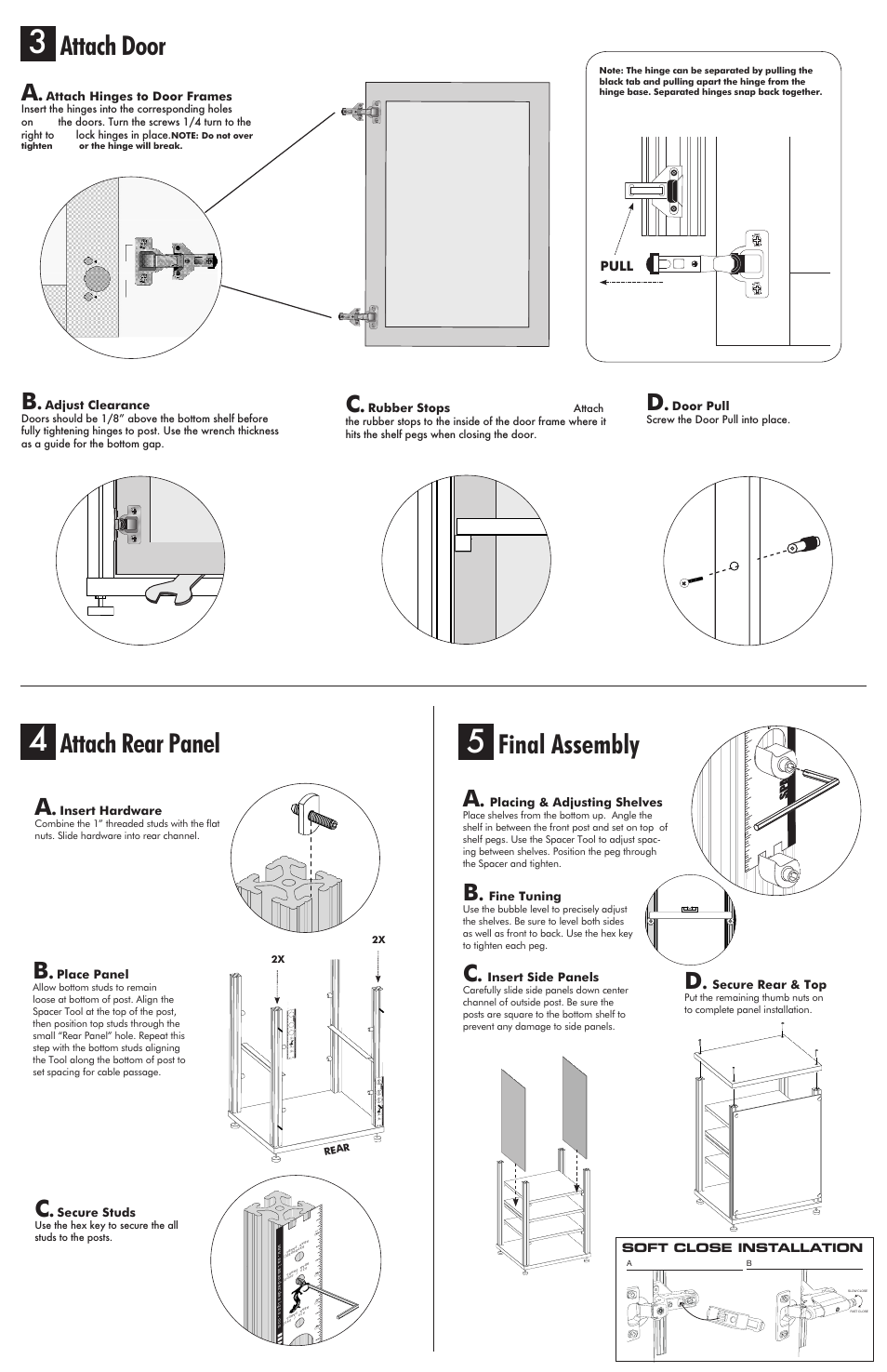 Attach rear panel attach door, Final assembly | Salamander Designs Synergy System SB303C/B User Manual | Page 2 / 2