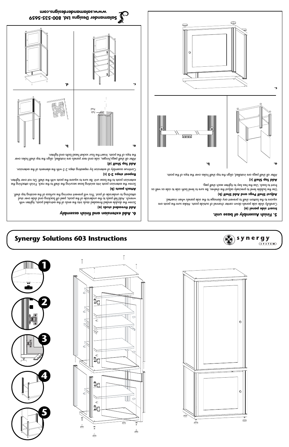 Salamander Designs Synergy System 603C/B User Manual | 2 pages