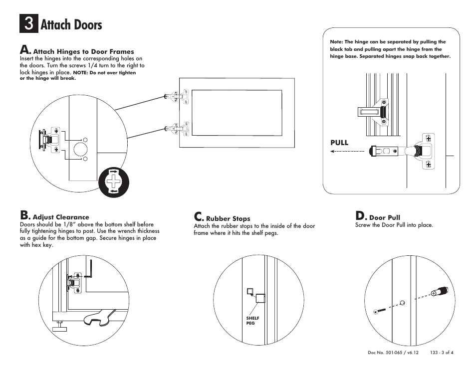 Attach doors | Salamander Designs Synergy System SB133C/B User Manual | Page 3 / 4