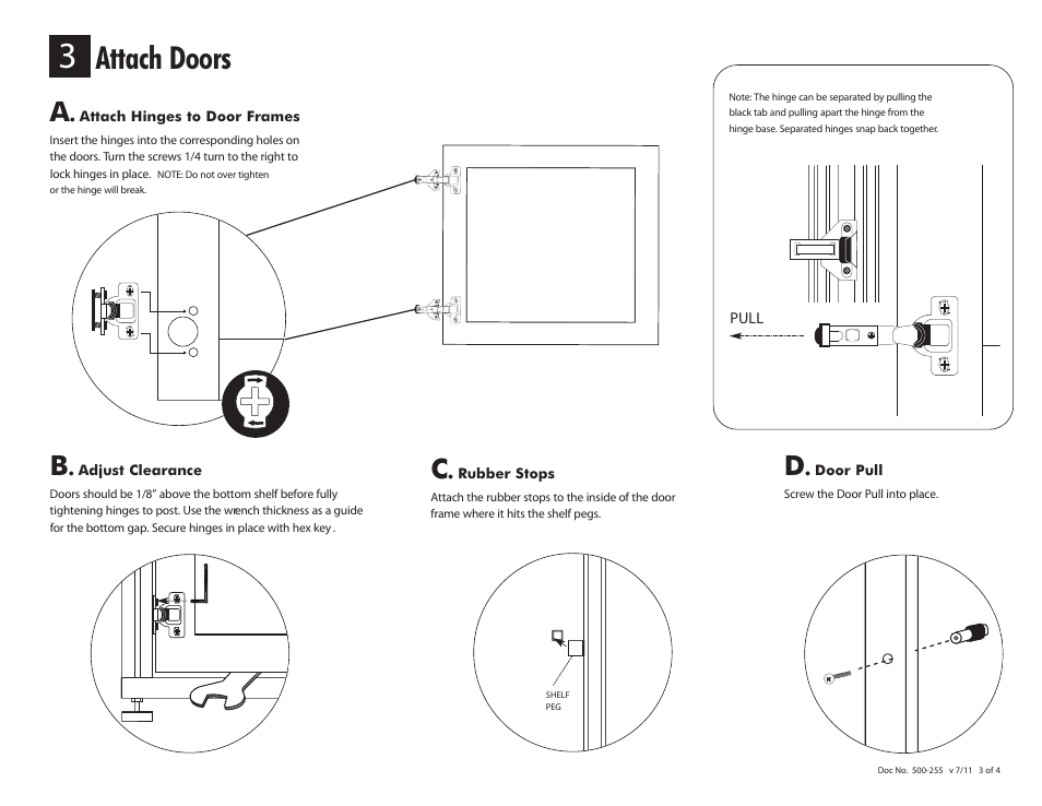 Attach doors | Salamander Designs Synergy System SB248C/B User Manual | Page 3 / 4