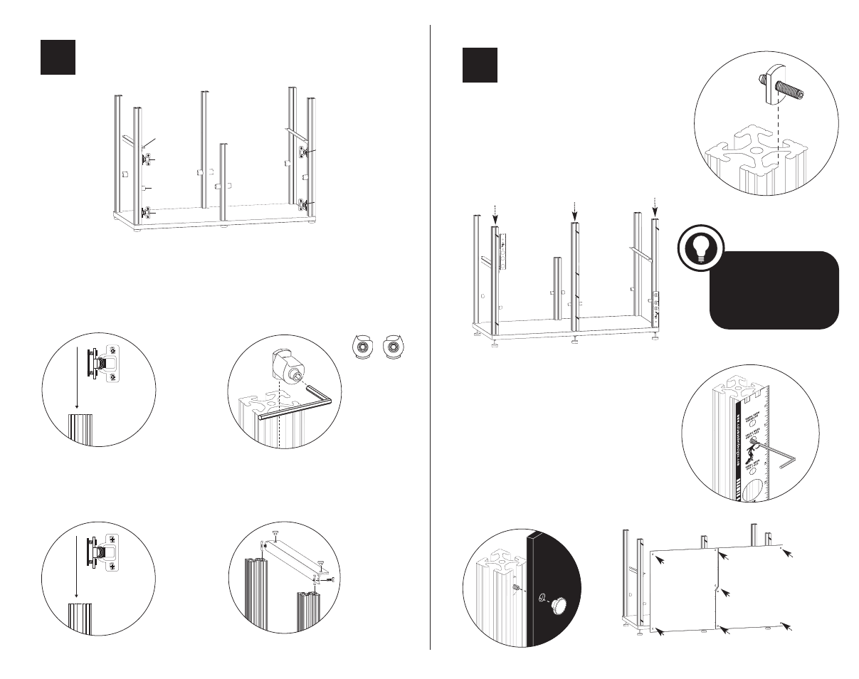 Installing hardware, Attach rear panels | Salamander Designs Synergy System SB329C/B User Manual | Page 2 / 4