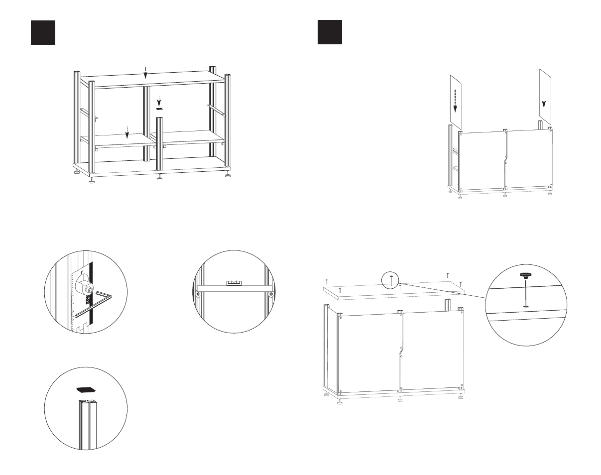 Placing shelves, Sides and top assembly | Salamander Designs Synergy System SB329C/B User Manual | Page 3 / 4