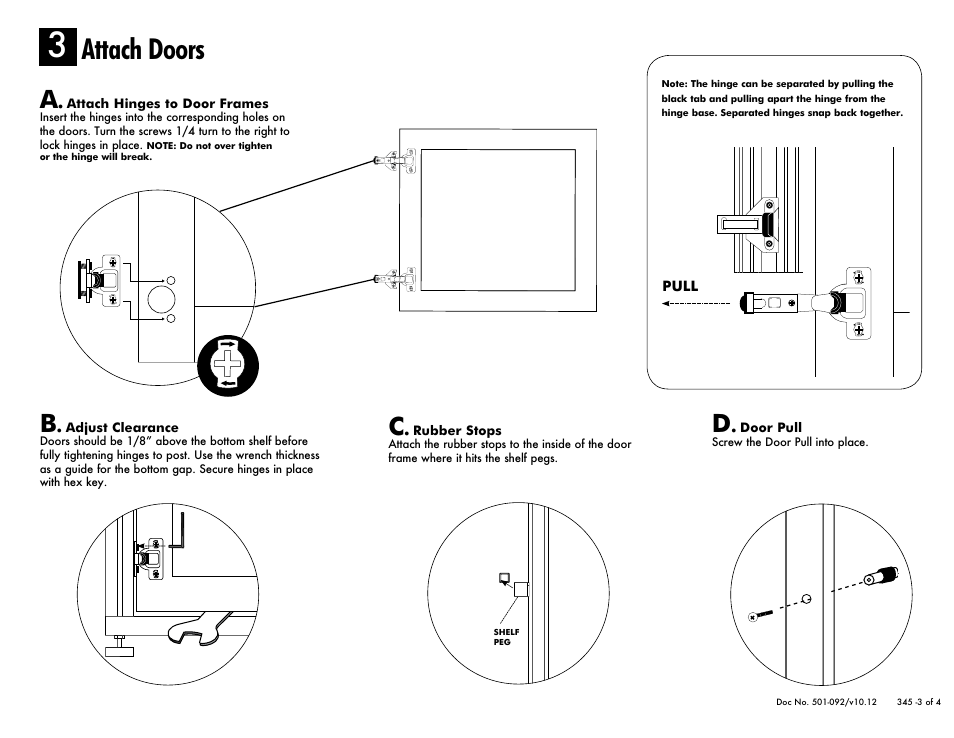 Attach doors | Salamander Designs Synergy System 345C/B User Manual | Page 3 / 4