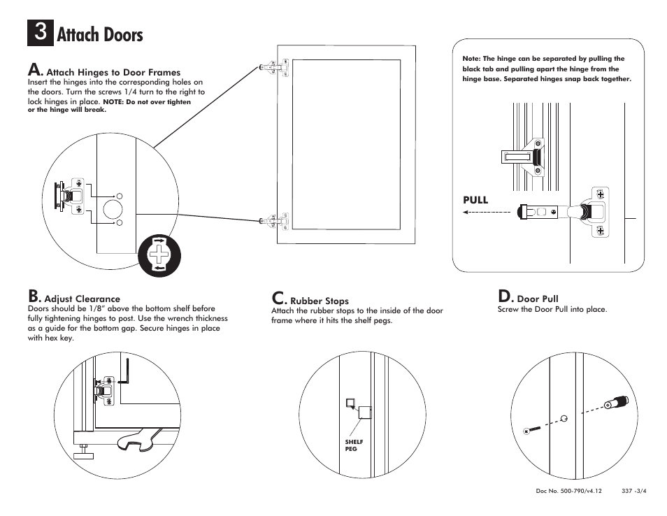 Attach doors | Salamander Designs Synergy System SB337C/B User Manual | Page 3 / 4