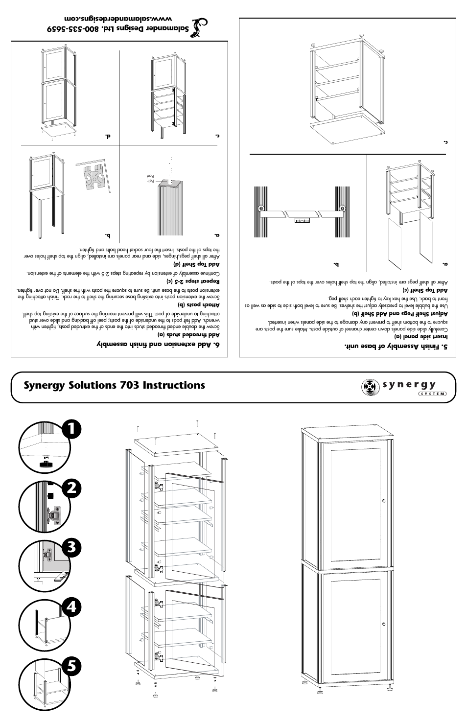 Salamander Designs Synergy System 703C/B User Manual | 2 pages