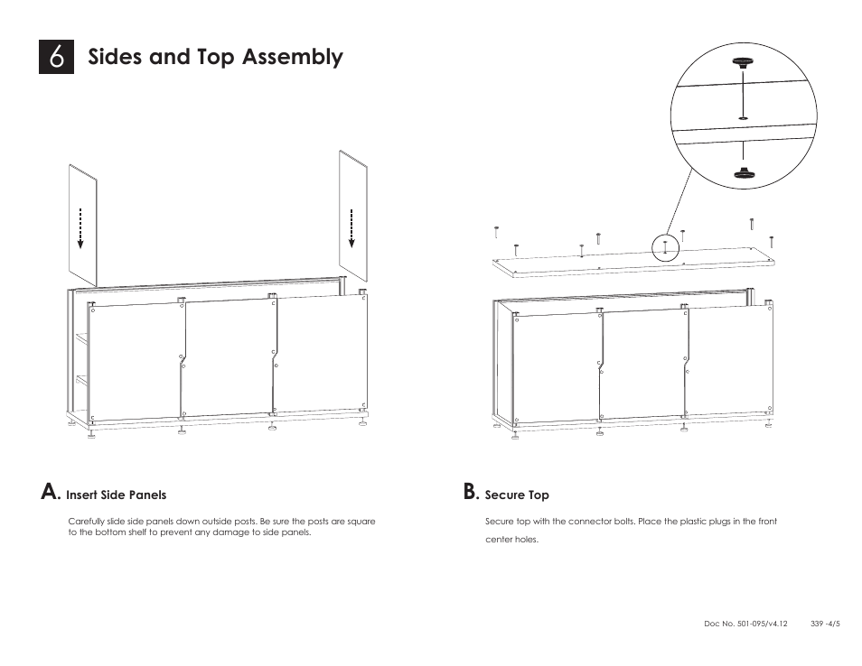 Sides and top assembly | Salamander Designs Synergy System SB339C/B User Manual | Page 4 / 5
