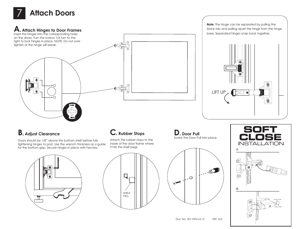 Soft close, Attach doors | Salamander Designs Synergy System SB339C/B User Manual | Page 5 / 5