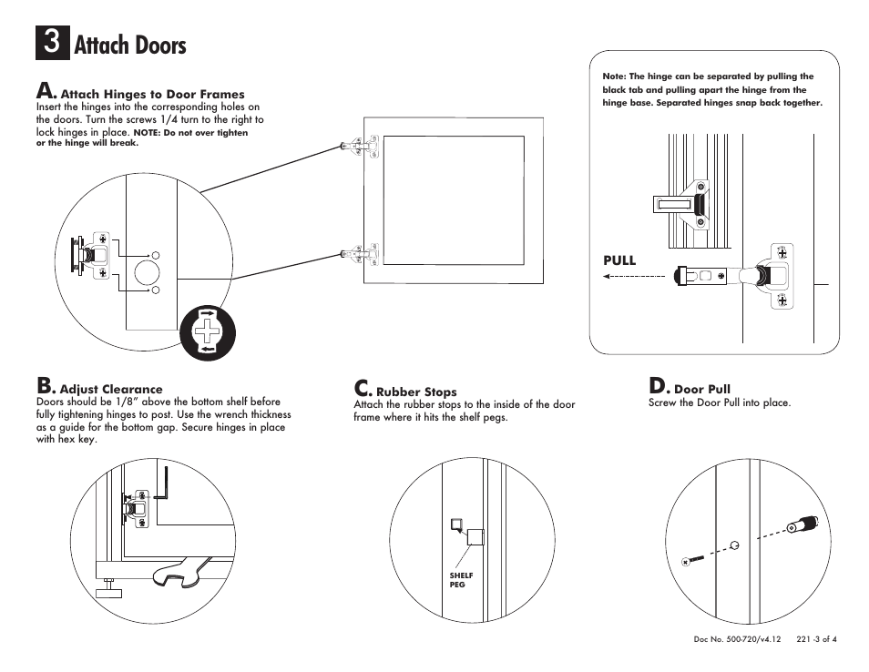 Attach doors | Salamander Designs Synergy System SB221C/B User Manual | Page 3 / 4