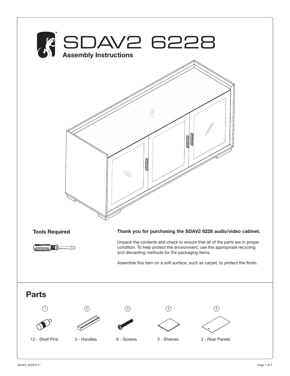 Salamander Designs SDAV2 7224 User Manual | 8 pages