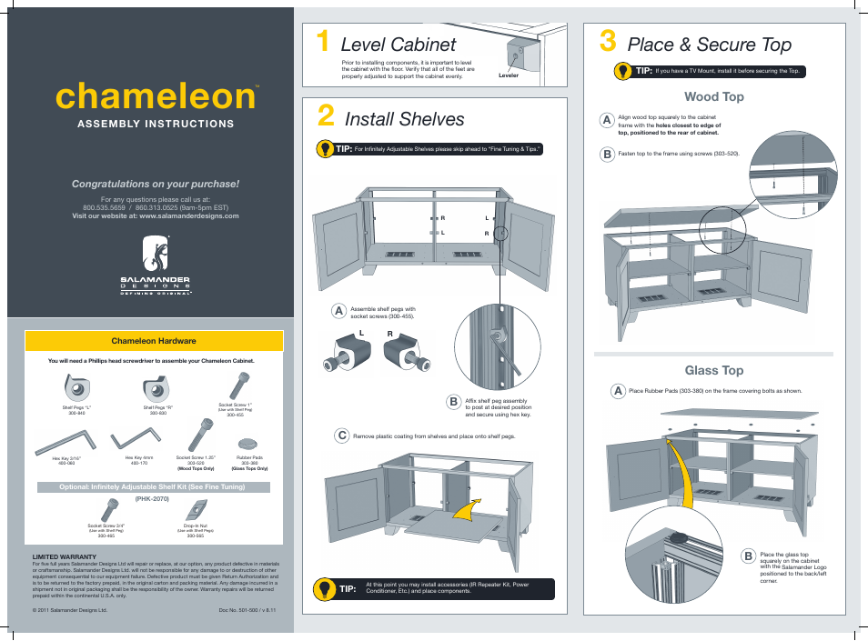 Salamander Designs Chameleon Collection Barcelona User Manual | 2 pages