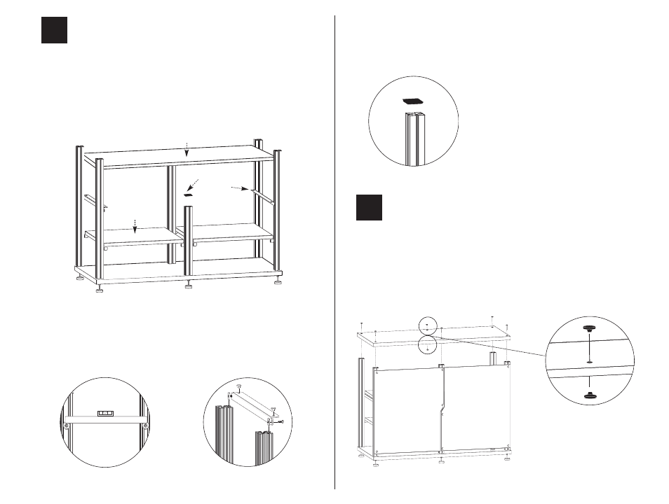 Placing shelves, Top assembly | Salamander Designs Synergy System SNC20C/B User Manual | Page 3 / 4