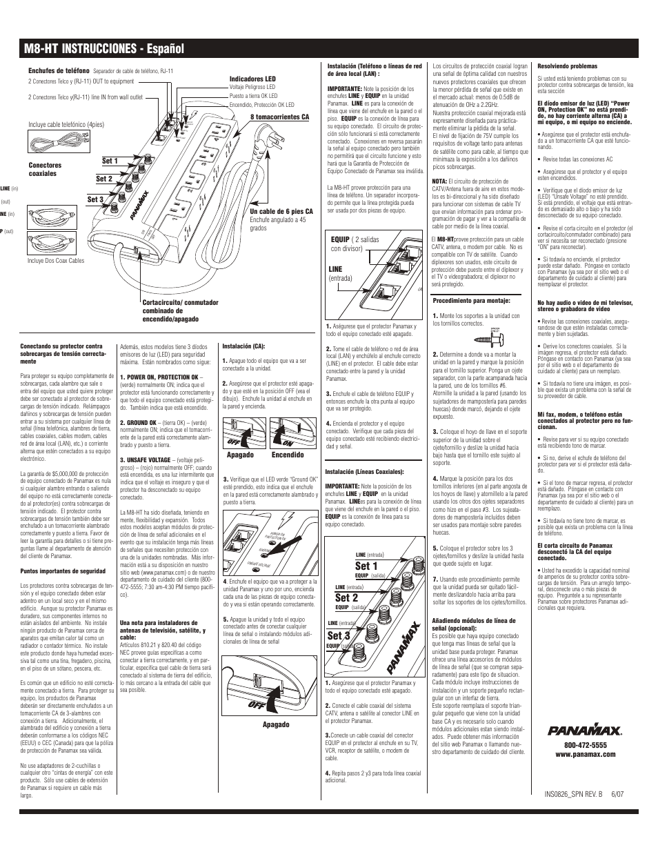 M8-ht instrucciones - español, Set 1 set 2 set 3 | Salamander Designs CA/PCM User Manual | Page 3 / 4