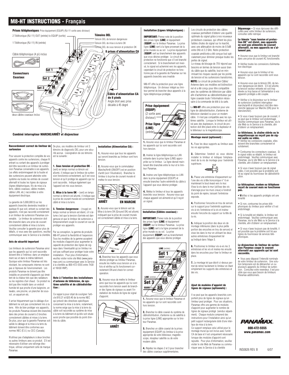 M8-ht instructions - français, Set 1 set 2 set 3 | Salamander Designs CA/PCM User Manual | Page 4 / 4