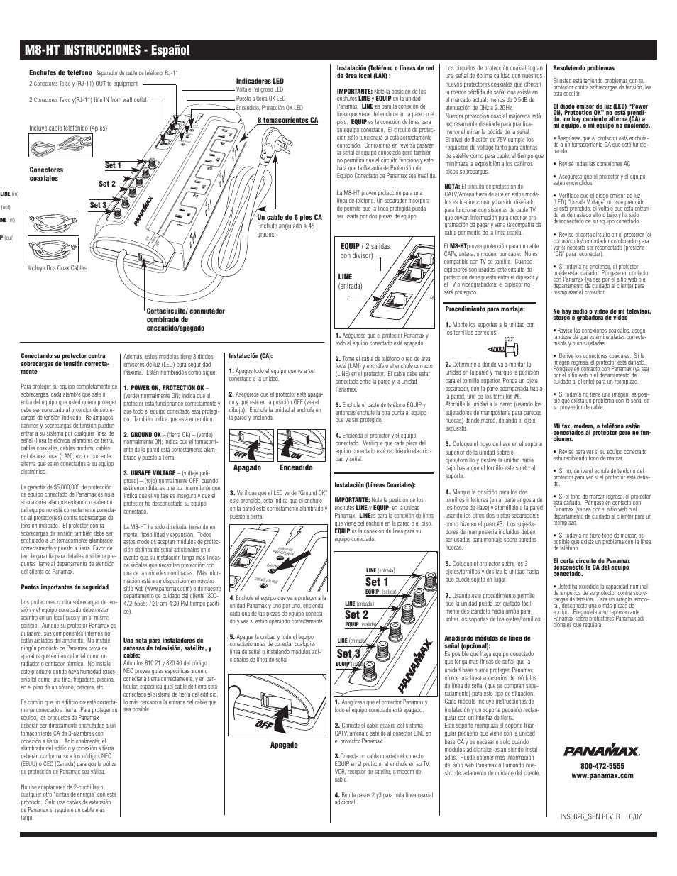M8-ht instrucciones - español, Set 1 set 2 set 3 | Salamander Designs CA/PCK User Manual | Page 2 / 3