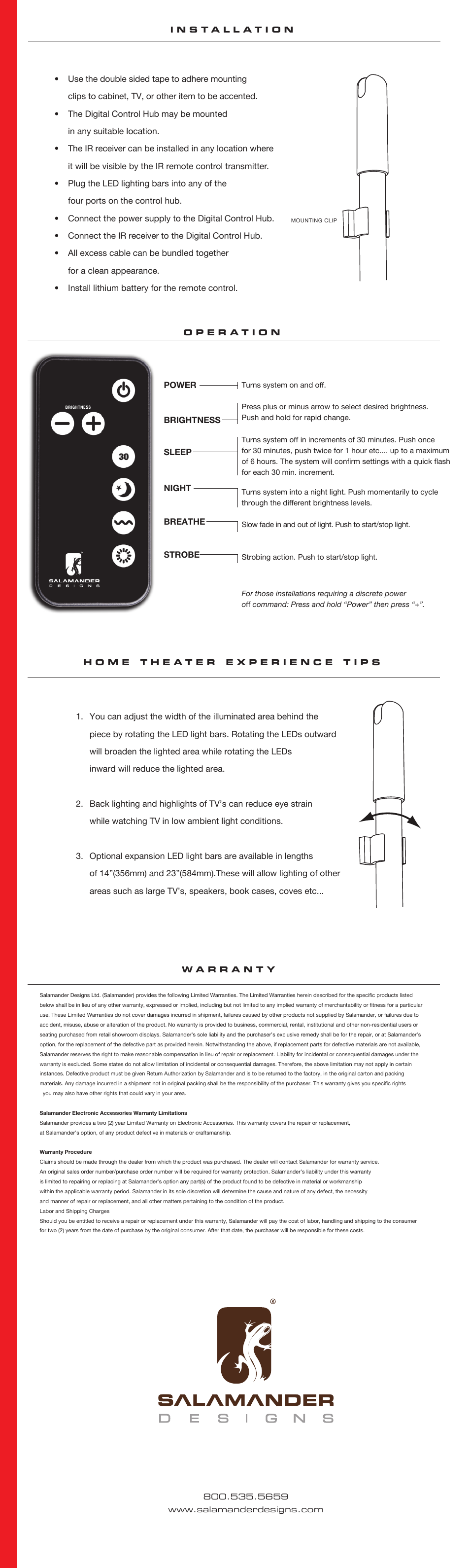 Salamander Designs SD/LS1/W User Manual | Page 2 / 2