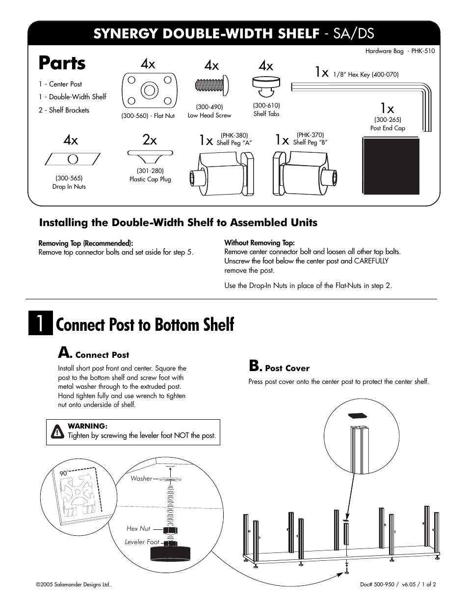 Salamander Designs SA/DS10/B User Manual | 2 pages