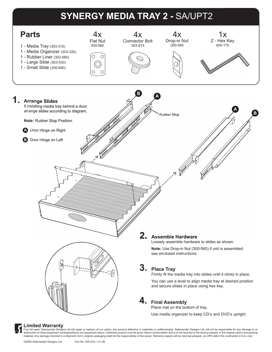 Salamander Designs SA/UPT2 User Manual | 1 page