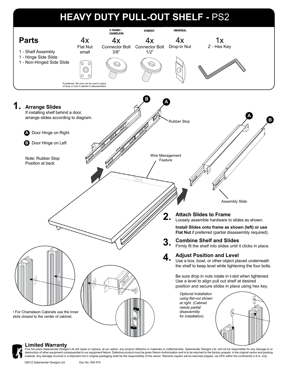 Salamander Designs SA/PS2 User Manual | 1 page