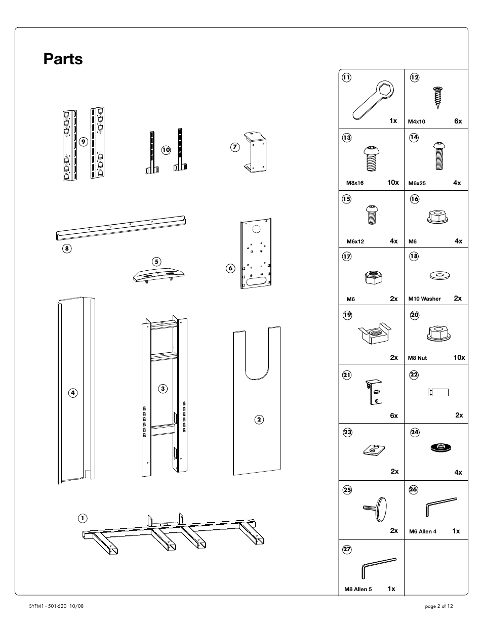 Parts | Salamander Designs SY/FM1 User Manual | Page 2 / 12