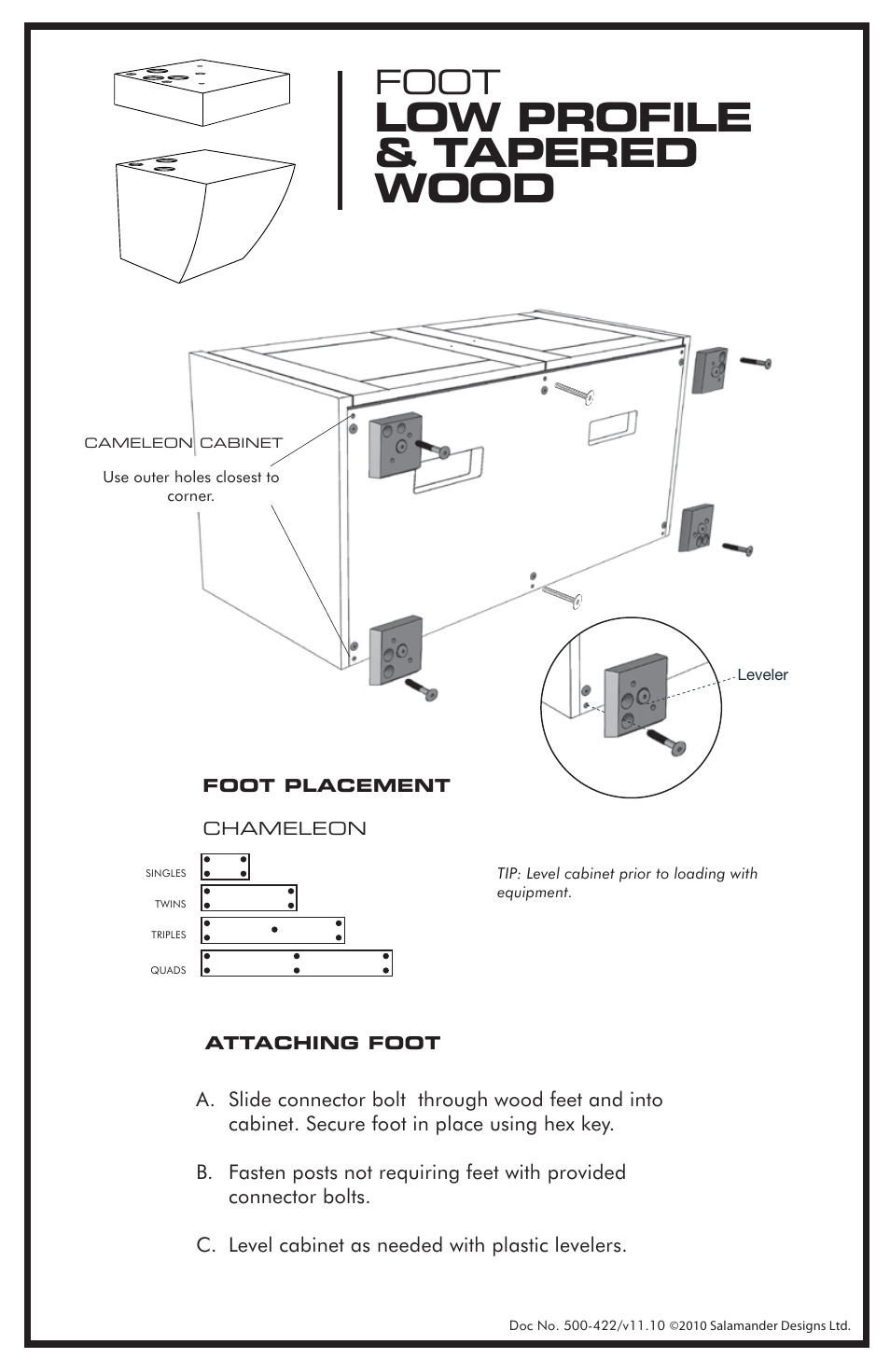 Salamander Designs CA/BF2/4/E User Manual | 1 page