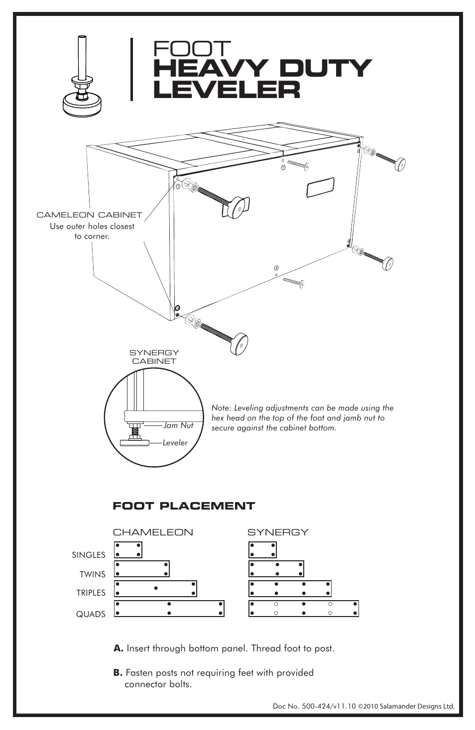 Salamander Designs CA/LF/4 User Manual | 1 page