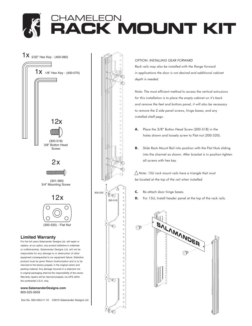 Salamander Designs CA/DRM15U User Manual | 1 page