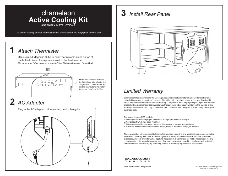 Salamander Designs CA/AC20 User Manual | 1 page