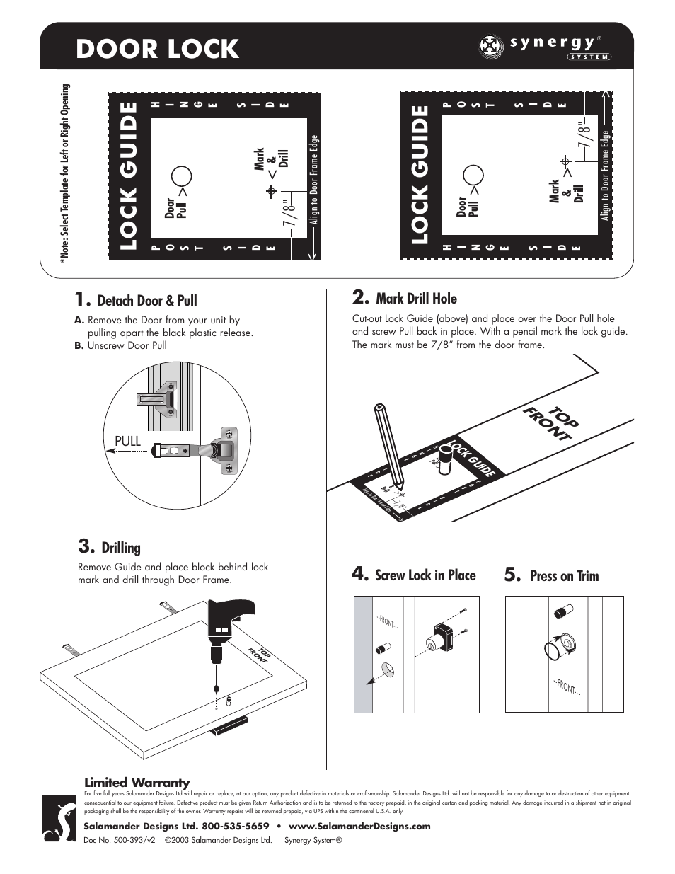 Salamander Designs SD/LOCK User Manual | 1 page