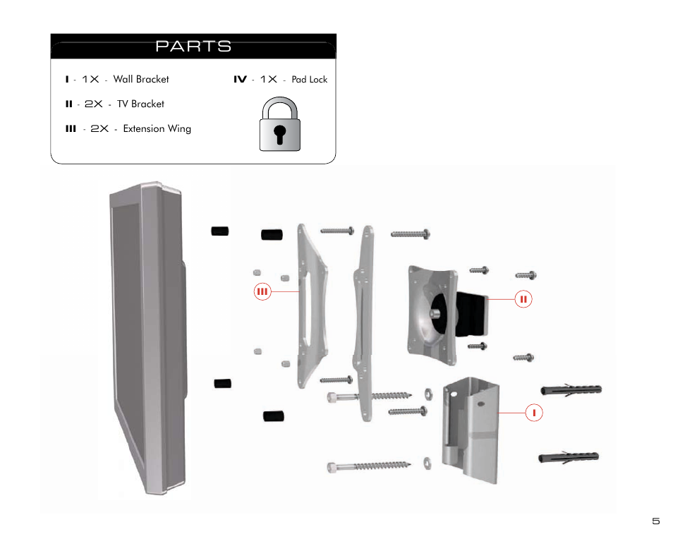 Parts | Salamander Designs FX100/S User Manual | Page 5 / 12