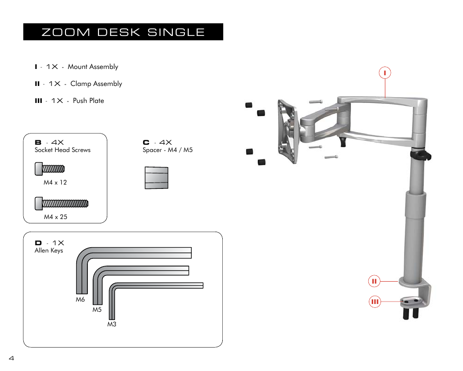 Zoom desk single | Salamander Designs ZM102D/S User Manual | Page 4 / 12