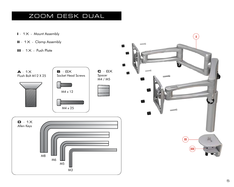 Zoom desk dual | Salamander Designs ZM102D/S User Manual | Page 5 / 12
