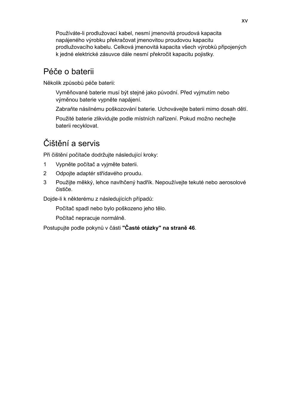 Péče o baterii, Čištění a servis | Acer Aspire 4739Z User Manual | Page 1087 / 2354