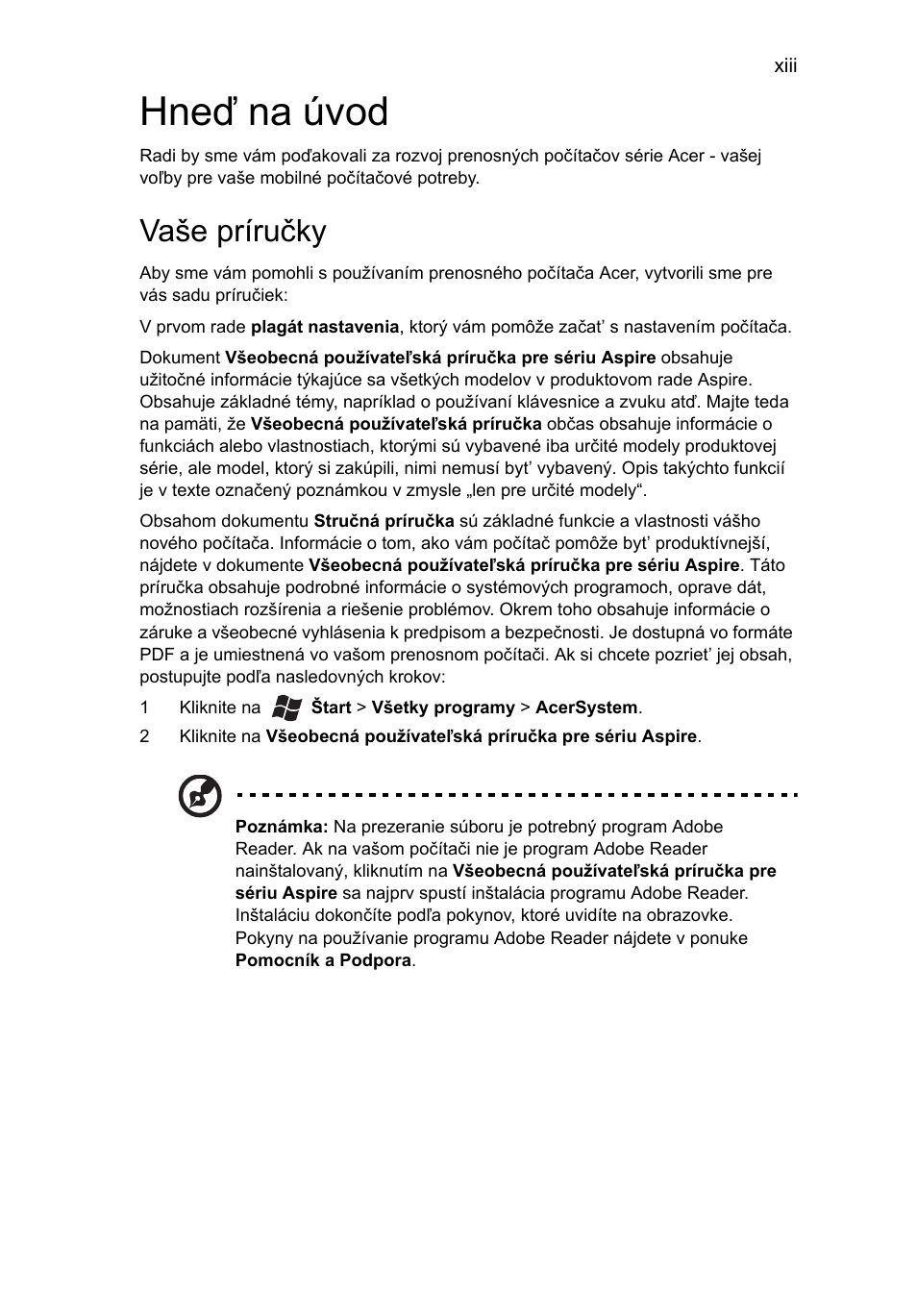 Hneď na úvod, Vaše príručky | Acer Aspire 4739Z User Manual | Page 1159 / 2354