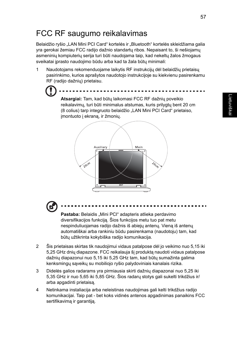 Fcc rf saugumo reikalavimas | Acer Aspire 4739Z User Manual | Page 1751 / 2354