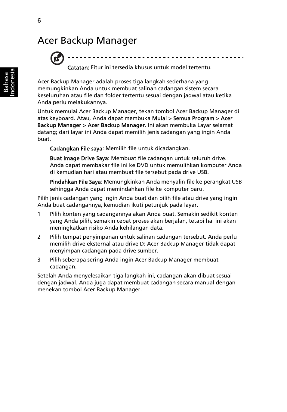 Acer backup manager | Acer Aspire 4739Z User Manual | Page 2224 / 2354