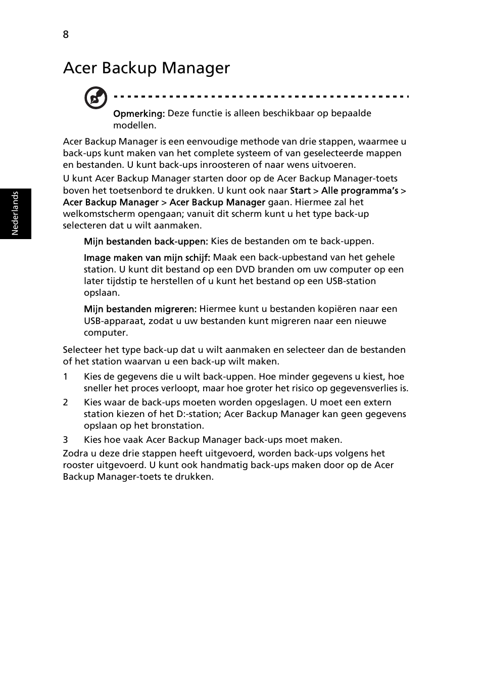 Acer backup manager | Acer Aspire 4739Z User Manual | Page 498 / 2354