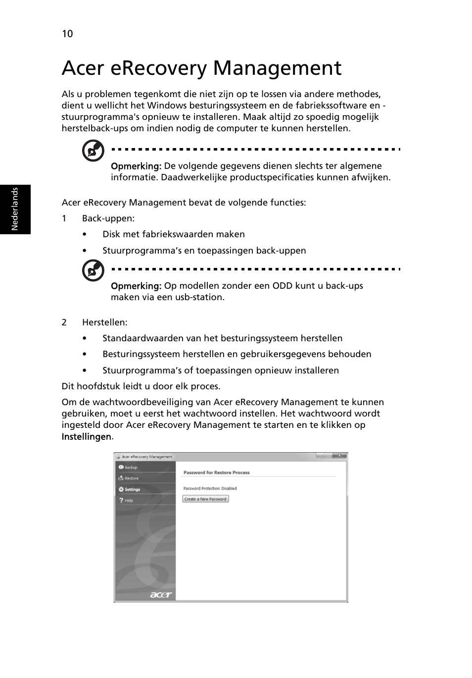 Acer erecovery management | Acer Aspire 4739Z User Manual | Page 500 / 2354