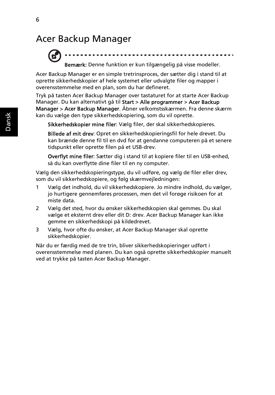 Acer backup manager | Acer Aspire 4739Z User Manual | Page 644 / 2354